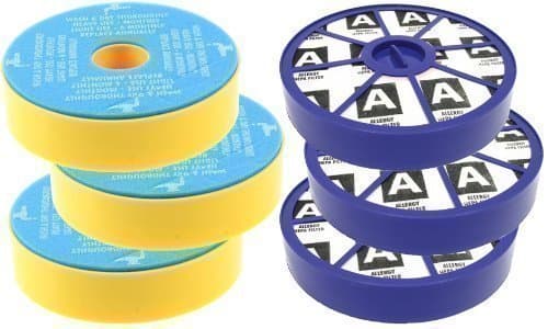 Image of First4spares Washable Pre Motor Filters and Post Motor Allergy HEPA Filters Kit For Dyson DC05 DC08 Vacuum Cleaners (3 of Each)