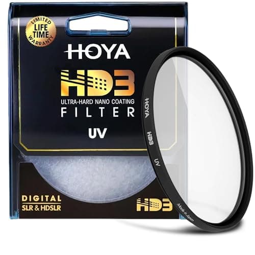 Image of Hoya HD3 62mm UV Protector Filter - Re-Certified for 100MP+ Cameras with Ultra-Hard Nano Coating - Stain Resistant, Smudge and Waterproof UV Filter