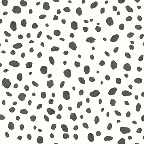 Image of Holden Decor Dalmation 12940 Black/White Paper Wallpaper, Black/White Full Roll