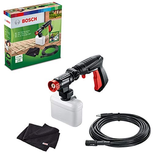 Image of Bosch Home and Garden Pressure Washer 360 Cleaning Kit (with 360° high-pressure gun, detergent nozzle and extension hose, in Carton Packaging)