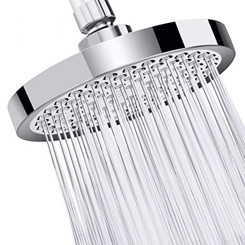 Image of High Pressure Fixed Rainfall Shower Head - Adjustable Overhead Rain Shower Heads 6 inch - Large Round Waterfall Shower Top Spray Head - Replacement Chrome Showerhead G1/2 Fitting