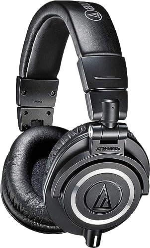 Image of Audio-Technica ATH-M50x Professional Monitor Headphones, Wired DTM Recording, Mix, Mastering, DJ, Home Recording, Black