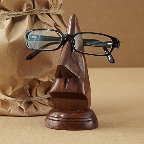 Image of Christmas Gifts Quirky Handmade Nose Shaped Wooden Decorative Spectacle/Reading Glass Holder/Stand by Store Indya