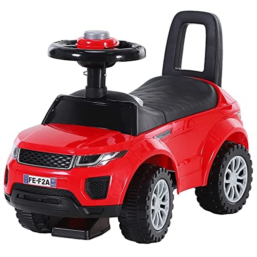 Image of HOMCOM 3-in-1 Ride On Car Foot To Floor Slider Toddler w/Horn Steering Wheel NO POWER Manual Under Seat Storage Secure Design for 1-3 Year Old Red