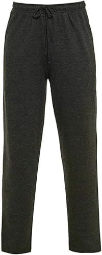 Image of JMA Trading Men's Open Hem Jog Pants Plain Jogging Bottoms Fleece Pants Sports Trousers Jogging Bottoms Plus Size Small to 2XL (Charcoal, Large)