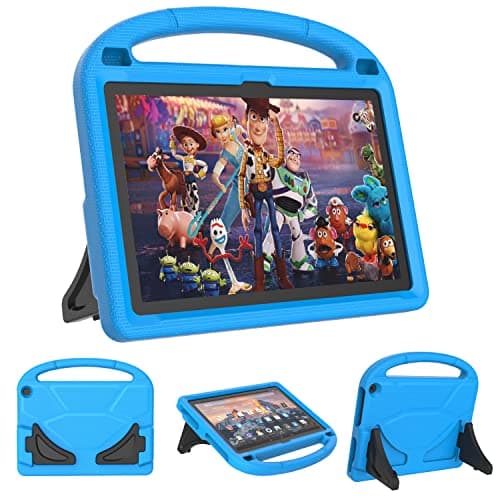 Image of Fire HD 10 & Fire HD 10 Plus Tablet Case for Kids (13/11th Gen, 2023/2021 Release) -Mansiruyi Lightweight Shockproof Case with Handle Stand for Fire HD10 Kids&Kids Pro Tablet - Blue