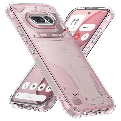 Image of Cresee Case for Nothing Phone 4a, Clear Phone Case with Reinforced Corners Bumper Slim Fit Shockproof Flexible TPU Back Cover for Nothing Phone (4a) Transparent