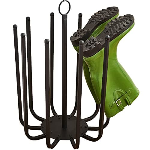 Image of Direct Online Houseware 5 Pair Black Round Boot Shoe Rack Welly Holder Stand Storage Organizer, ROW2522, 43cm x 43cm x 56cm