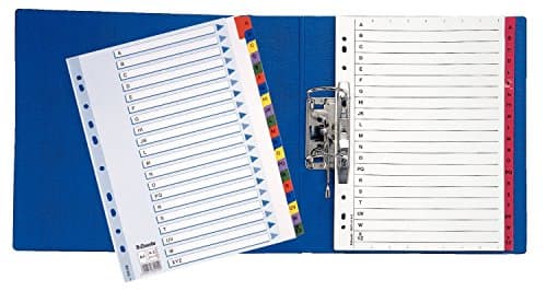 Image of Esselte A4 A-Z Index, Heavy Duty Cardboard with Mylar Reinforced Tabs, Blue/Multicolour