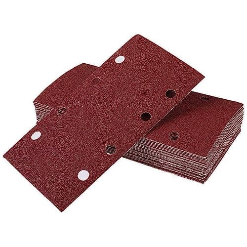 Image of 40 Pieces Sanding Paper Dry Fine Sandpaper 93 x 185 mm Sanding Sheets Hook and Loop Sander Pads Punched 8 Holes Assorted 40/60/ 80/120/240 Grits Sanding Paper Pads Fit Rectangular Sander