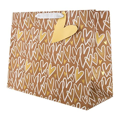 Image of Hallmark Multi-Occasion Large Gift Bag - Kraft Hearts Design