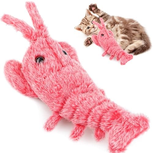 Image of Jognee Plush Interactive Dog Toy, Jumping Movable Dog Toy, Soothing Pet Toy, Robust Puppy Chew Toy for Teething USB Rechargeable Lobster Toy for Dog