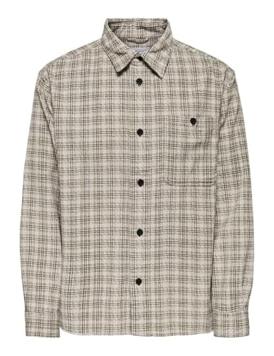 Image of ONLY & SONS Onswaleed Corduroy Overshirt 0345, Olive Night, M