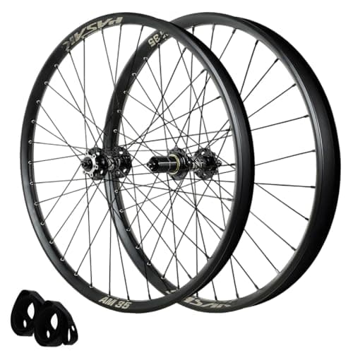Image of LPYDWZ Mountain Bike Wheelset 26/27.5/29 Inch, 35mm Wide Dirt Jump XC/AM MTB Wheel 32H Rim Disc Brake Front Rear Wheel Bolt On 135mm for 7-12S Cassette(THRU AXLE,26 INCH)