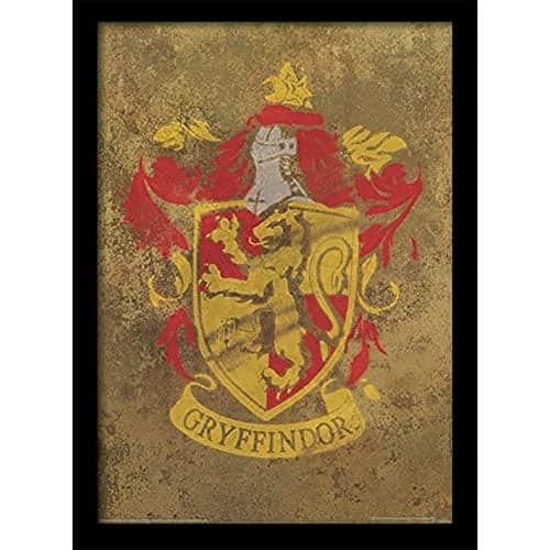 Image of Harry Potter Pyramid International (Gryffindor Crest) A3 30cm x 40cm Framed, Collectors Print, Ideal Choice for Fans and Collectors, One Size