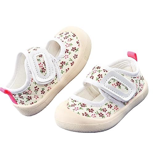 Image of 18-24 Months Baby Girls Trainers Summer Canvas Shoes for Infant Toddler Newborn Sandals Soft Sole Anti-Slip First Walking Shoes Mesh Breathable Lightweight Trainers 01-Hot Pink