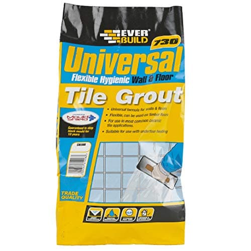 Image of Everbuild 730 Universal Flexible Hygienic Wall and Floor Tile Grout – For Use With Joints Up to 15mm wide – Ivory – 5kg