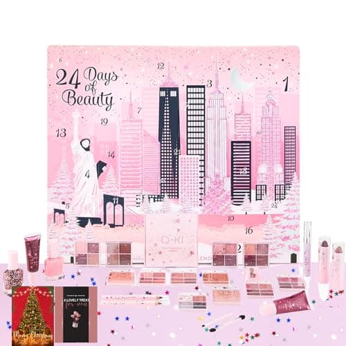 Image of 24 Days Of Beauty New York Advent Calendar 2025 & Cards, Christmas Gifts Makeup Sets for Girls Teenagers, Mom, Girlfriend Xmas Eve Advent Calendar, Self Care Gifts for Women Makeup Advent Calendar