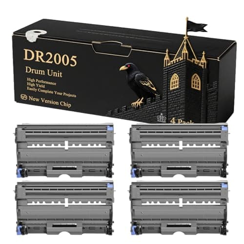 Image of DR2005 Drum Unit Compatible for Brother HL-2035 HL-2037 HL-2037E Printers, With Chip, 12000 Pages, Vibrant Colours (4 Pack Black)