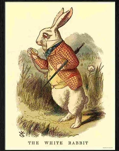 Image of Print 1 6 alice in wonderland white rabbit 2