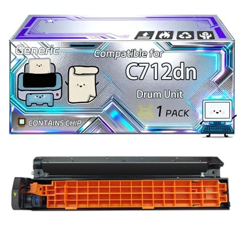 Image of C712dn Drum Unit Compatible for Okidata OKI C712DN C712N Printers, With Chip, 30000 Pages, Vibrant Colours (1 Pack Yellow)