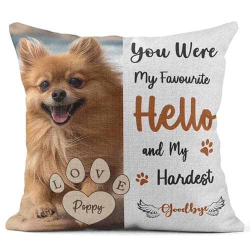 Image of Print Maniacs Personalised Pet Memorial Throw Pillow – Custom Photo & Name Dog Loss Sympathy Gift – Christmas Pet Remembrance Cushion – Dog & Cat Memorial Gift