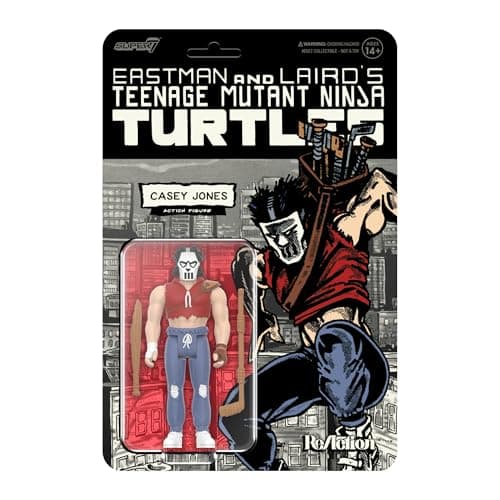 Image of SUPER7 Teenage Mutant Ninja Turtles Reaction Figures Wave 11 - Casey Jones (Comic Color) Action Figure
