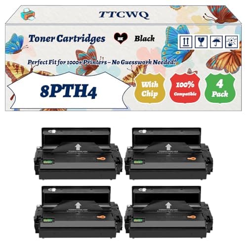 Image of Compatible for Dell 8PTH4 Toner Cartridges Work for Dell B 2375dfw B 2375dn B 2375dnf Printers, with Chip, High Yield 10000 Pages, High-Definition Printing (4 Pack Black)