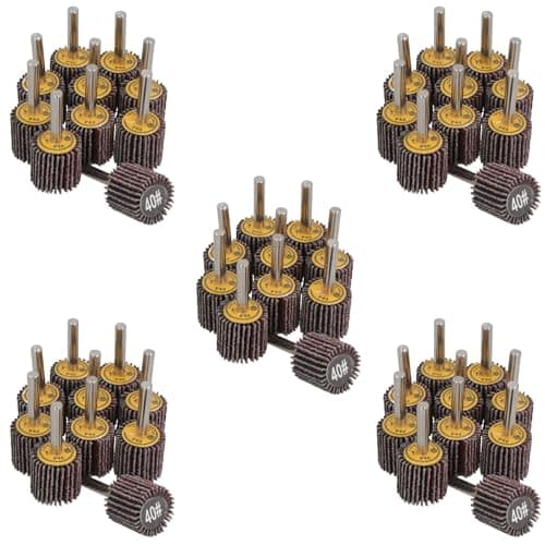 Image of 25mm 40 Grit Abrasive Flap Wheel Discs Sanding Rust Removal 6mm Shank 50pc