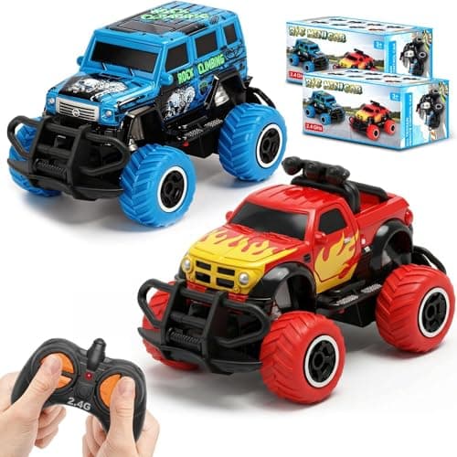 Image of Pup Go 2 Pack 2.4GHz mini Remote Control Car Toy for Kids Age 3-7, for Boys and Girls, Fast Off-Road RC Vehicle, Enhances Motor Skills and Coordination 3 4 5 6 Year Old