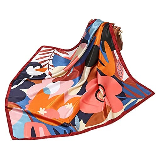 Image of FAIRYGATE Head Scarf Large Ladies Scarfs Square Satin Silk Feeling Boho Hair Bandanas Scarves for Women UK 28024