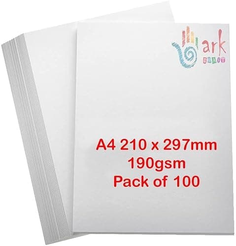 Image of A4 190gsm Economy White Cards - Sheets of Acid Free, Smooth, White Cards (100) by Ark (100)