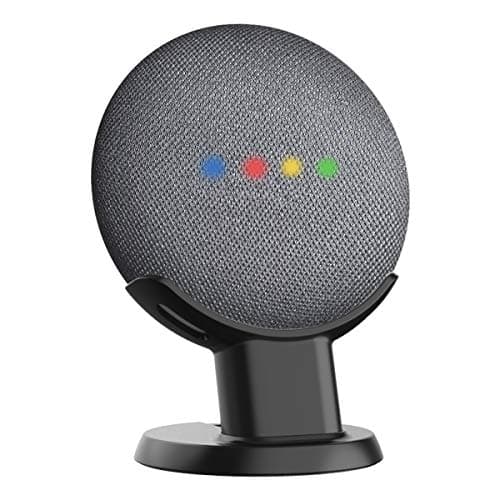 Image of Gelink Google Home Mini Pedestal, Desk Stand for Nest Mini (2nd gen), Improves Sound Reception and Appearance - Portable Desktop Table Stand Holder for Your Smart Home Voice Assistants (Black)