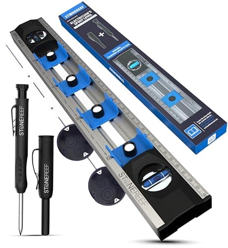 Image of Electrician Spirit Level 40 cm - Precision Spirit Level for DIY with Sliding Drill Holes and Measuring Scales - Ideal for Socket Installation and Renovation Work
