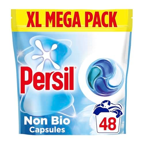 Image of Persil Non Bio Laundry Capsules, 48 Washes - 4-in-1 Laundry Capsules, Fast-Dissolving, Lifts Stains 1st Time, Gentle Next to Sensitive Skin and Leaves Laundry Fresh Even in Quick & Cold Washes