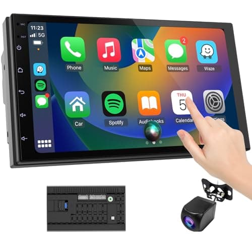 Image of Haudio 7 Inch 2 Din Wireless Car Screen for Apple CarPlay & Android Auto,with Backup Camera,FM/AM,Mirror Link,Bluetooth,Voice Control,GPS Navigation for All Cars |CarPlay Screen (RAM 2GB+ROM 64GB)