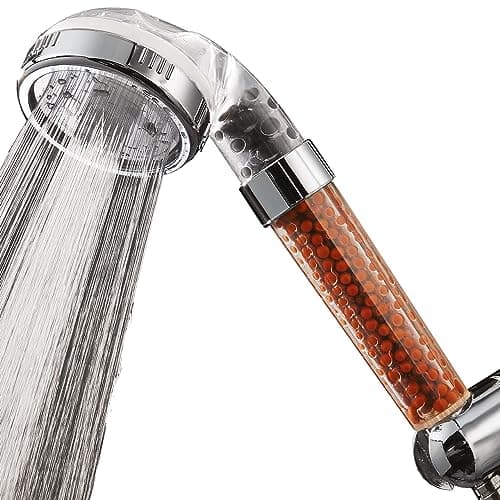 Image of Shower Head with Eco Filter - Home Spa Experience Bead Filtering Nozzle with 3 Spray Modes - Removes Chlorine, Softens Water & Releases Minerals for Healthier Skin & Hair, Fits Standard Shower Hoses