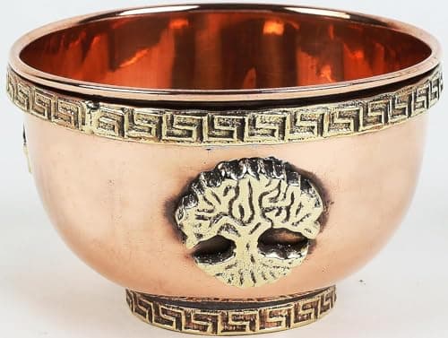 Image of AVA Collections Small Altar Witchcraft Serving, Offering or Smudging Bowl, Magic Accessory for Wicca Potions (Tree of Life Bowl)
