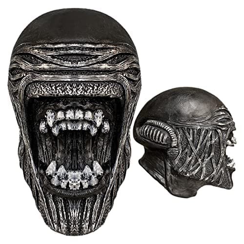 Image of Voiakiu Xenomorph Full Head Face Human Full Head Latex Cosplay Costume Accessories Men's Alien Helmets Full Face Head Decor for Halloween Vampire Parties