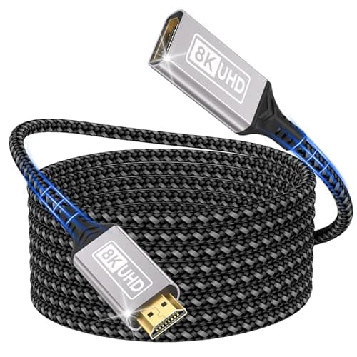 Image of Lumivtx HDMI extension cable,1.5M 10K 8K@60HZ 4K@144HZ,HDMI 2.1 extension cable male to female 48Gbps Ultra High Speed ​​UHD HDCP Dynamic HDR10+ eARC compatible with PS5/PS4 TV stick HDTV projector