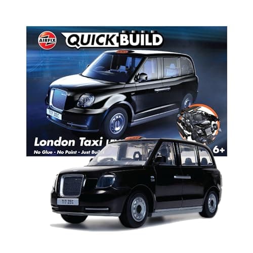 Image of Airfix - QUICKBUILD Model Car Kit - J6051 London Taxi Black Building Kit for Kids 6+, Construction Toys for Boys & Girls, No Glue Model Making - Classic Vehicle Gifts Plastic Craft Set