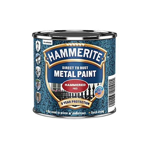Image of Hammerite 5092961 Metal Paint: Hammered Red 250ml