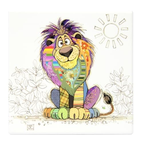 Image of Lesser & Pavey Bug Art Louis Lion Coaster For Home & Office | Stylish Drink Mat For Kitchen & Dining | Durable Drink Coasters For Tabletops | Decorative Home Accessories for Drinks & Tables