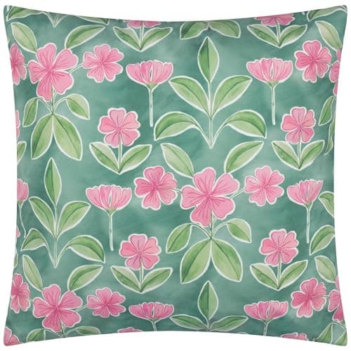 Image of furn. Wylder Nature Viola Printed Reversible Outdoor Cushion Cover - Duck Egg Blue - 45x45cm