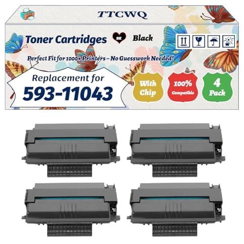 Image of TTCWQ Compatible for Dell 593-11043 Toner Cartridges Work for Dell 2355DN Printers, with Chip, High Yield 6000 Pages, High-Definition Printing (4 Pack Black)