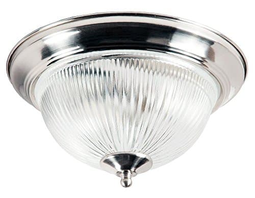 Image of Happy Homewares Traditional Satin Chrome IP44 Bathroom Ceiling Light Fitting