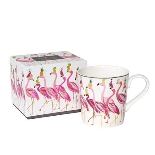 Image of Sara Miller London Fabulous Flamingo Mug Featuring 22-Carat Gold Detailing