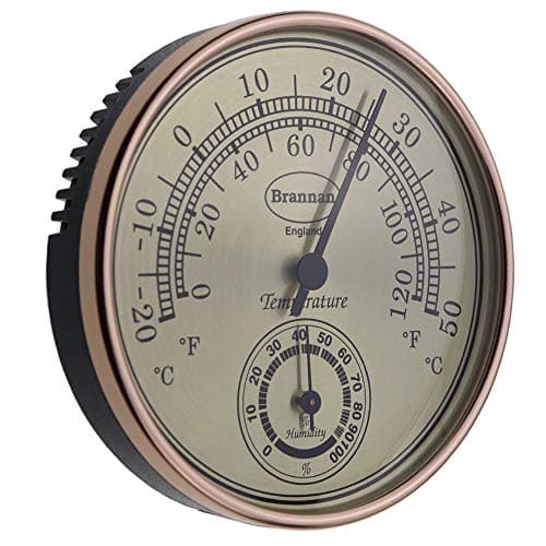 Image of Brannan Thermometer Hygrometer Gilt Dial Garden Greenhouse Home Office - Measures Temperature and Humididty