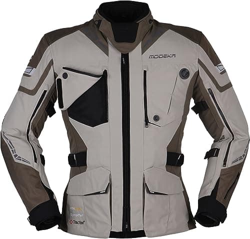 Image of Modeka Panamericana 2 Motorcycle Textile Jacket, grey/brown, XL