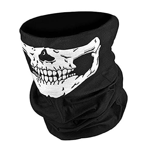 Image of Juliyeh Biker Skeleton Skull Face Mask BMX - Airsoft - Ski Snood Neck Warmer (White), One Size